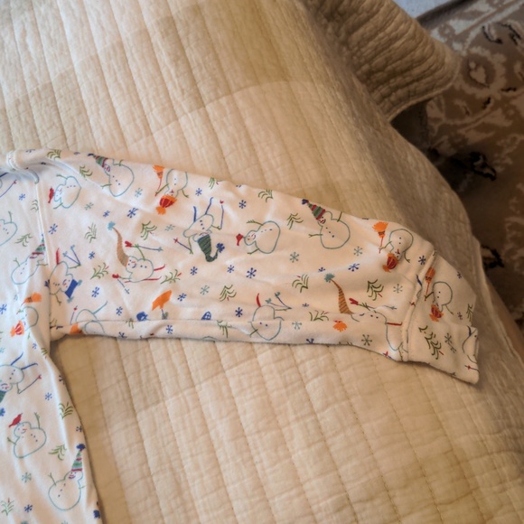 hanna Andersson Medium size 120 children's EUC cotton turtleneck with snowmen - Picture 2 of 8